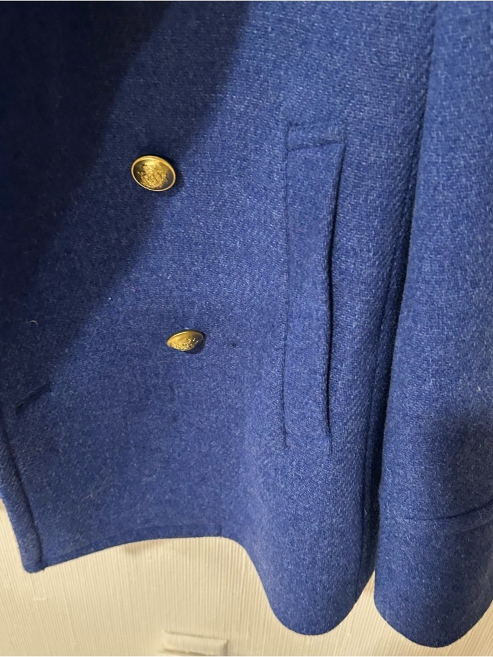 J.Crew women’s double breasted cobalt blue wool peacoat in size 14 nello gori - Picture 7 of 14